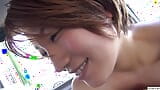 Short hair beautiful Japanese amateur outdoor oral and sweaty car sex snapshot 15