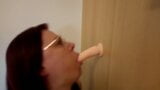 Very sloppy deepthroat destruction with fake dick and a lot of choking - Ann Heel snapshot 7