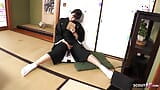 Cute Japanese Virgin College Girl caught and teach how to Suck by older Guy snapshot 3