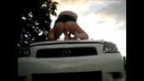 Young Girlfriend Dildoing Herself On Top Of Lover's Car snapshot 2