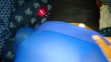 Cheating wife in blue tights gets anal creampie snapshot 4