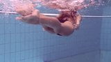 Lucy takes off bikini in the pool snapshot 1