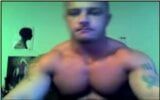 Handsome Tattooed Bodybuilder Strips and Cums on Cam snapshot 3