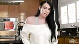 TRANS ANGELS - Dark Haired Babe Aspen Brooks Unloading Her Jizz All Over The Kitchen Floor snapshot 2