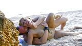 Busty German MILF with blonde hair loves riding a cock on the beach snapshot 12