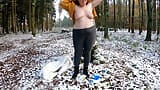 Smashing her tits in winter wonderland snapshot 2