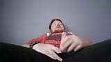 Redhead geek shows his thick cock and moans till he cums snapshot 7