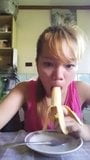 Filipina Bea sucks banana and cream snapshot 5