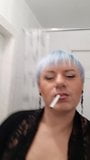 Sonyastar sexy smoke long nails, blue hair, lipstick, dildo snapshot 14