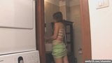 Teen goes topless in closet snapshot 1