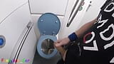 Gay emo jerks his cock in the comfort of the train toilet, but before he could cum he was abruptly interrupted. snapshot 8
