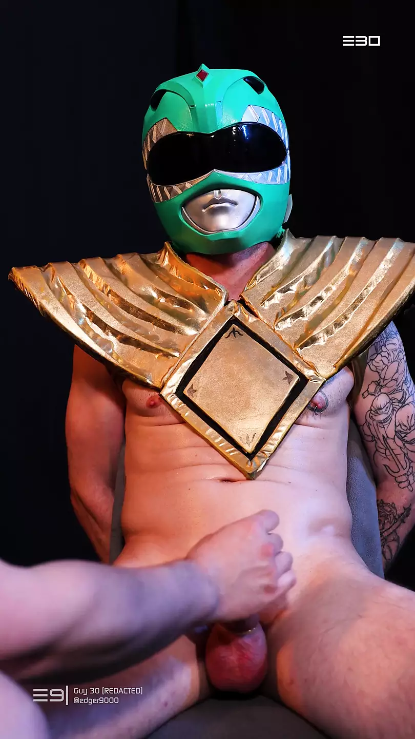 Guy 30 - Edging the Green Power Ranger until He Covers His Own Face: Gay  Porn
