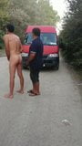 Young nude slut offers himself to strangers on the street snapshot 11