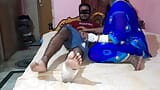 Indian bhabi  wear blue  saree and fuck hard by devar snapshot 4