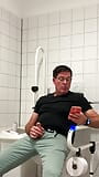 Jerking off in a public restroom at the medical building. Unedited snapshot 4