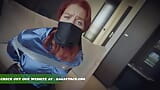 Daisy - secretaresse in tape bondage gebonden mond gesnoerd jonkvrouw in nood snapshot 4