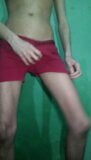 Hairy taking off the red underwear and showing everything snapshot 5