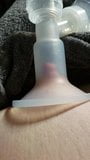 Nipple suctioned hard by breast pump snapshot 3