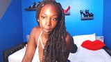 Ebony camgirl juggles her big brown boobs and areolas snapshot 15