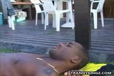 Blonde Shemale Outdoor Interracial Anal Fucked snapshot 2