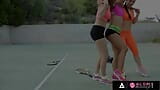 ALL GIRL MASSAGE - 喫煙ホットテニス女の子は、蒸し暑い三人組でセッションを終えます snapshot 3