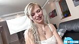 Innocent amateur blowing with a Tongue Pierce snapshot 4