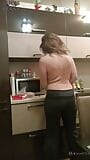 Topless dane on a kitchen - Amateur Russian couple snapshot 4