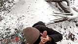 Asian Ho gives Blow in Snow -- Luna sucks BWC in Public Park, almost gets caught! snapshot 6