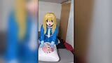 Kigurumi blauw schoolmeisje bult opblaasbaar ademspel snapshot 12