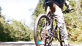 Handsome young man rides a bike with his butt plug on snapshot 6