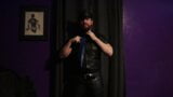 Sam Black Leather Bear Solo Strip and Cum snapshot 3