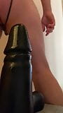 Riding all my huge giant dildos 7cm to 12cm thick snapshot 12