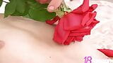 La carina a piedi nudi Ana Fey si strofina le rose su tutto il corpo pallido! snapshot 9