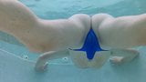 blue sheer thong in pool snapshot 4