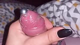 Trans femboy wanks in tight black thong and fills condom full of cum, full video on my Onlyfans snapshot 10