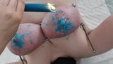 Torture of my breasts with hot wax snapshot 3