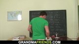 60 yo granny teacher is pounded by two boys snapshot 1