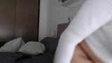 Busty tattooed Kitty sucks nipples and titfucks dildo snapshot 25