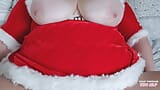 Sliding my dildo inside my hairy pussy with my santa outfit on and my big bbw mature milf tits out for you panties amateur snapshot 1