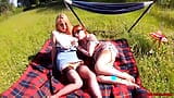 Red XXX and Lucy Gresty enjoy a picnic outdoors snapshot 4