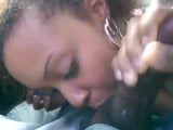 Black slut sucks in car snapshot 11