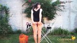 Huge trans cock swinging outdoors snapshot 5