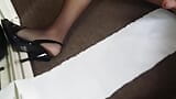 34V Black Pantyhose and Red Toe Nails snapshot 12