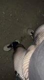 Night walking in pantyhose close road teen boy flash no pants snapshot 6