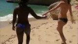 Threesome on beach snapshot 7