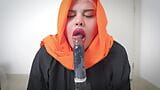 Arab deepthroats a dildo and her ass is open. snapshot 7