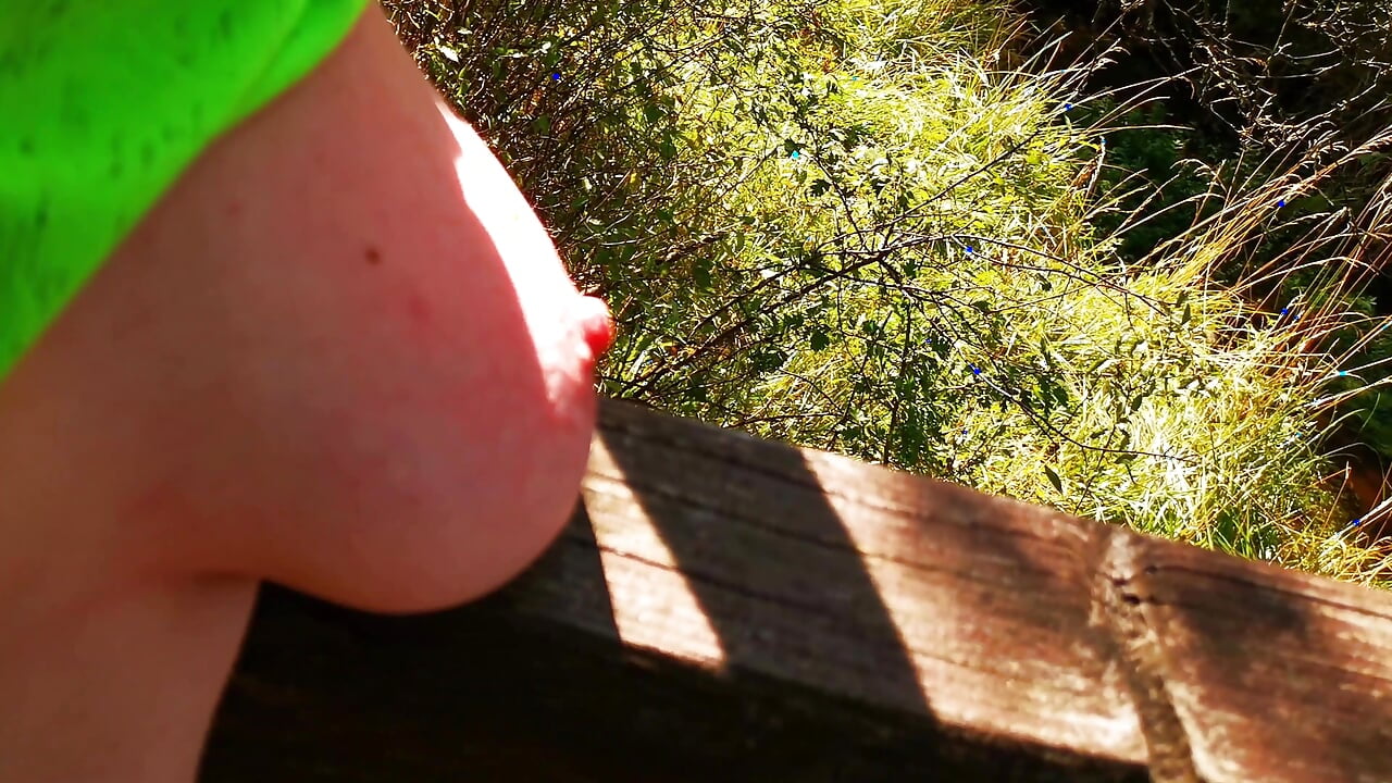 Titslapping on a bridge