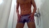 Sexy Body Boy Wets his Boxers ans Shows his Dick snapshot 5