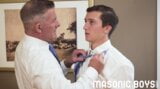 MasonicBoys - Hot suited DILF smashes his raw dick into a smooth twink snapshot 4