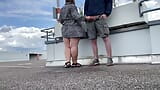 Mother in law spreads her legs wide to pee in the parking lot and hold my cock when I pee snapshot 9